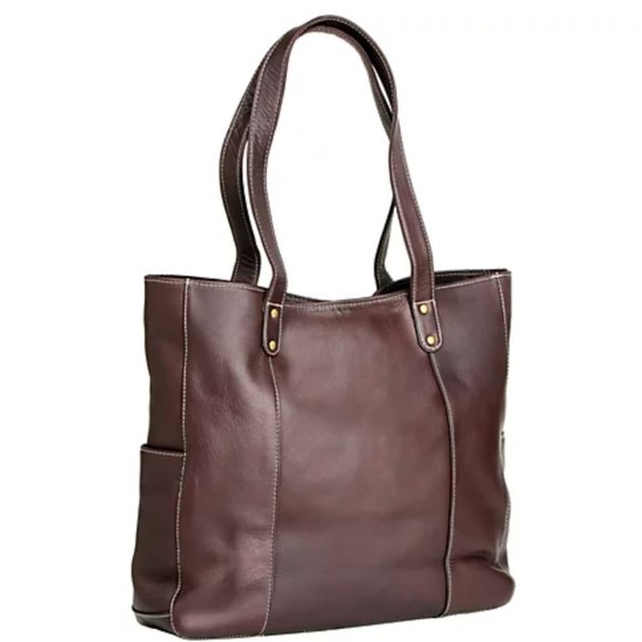 🛍OFFER $55 🛍LeDonne Leather Company Leather Tote - Rivet - Picture 1 of 2